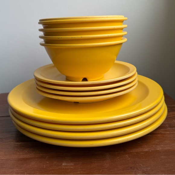 Other - 13PCS Dining Set Vintage Yellow G.P.L Melmac Plates Bowls Kitchenware